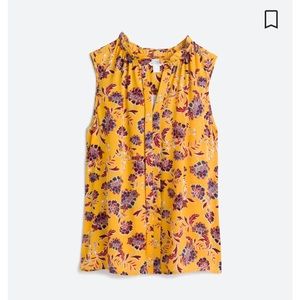 Market & Spruce  Orlee mixed material sleeveless top. Yellow. Small